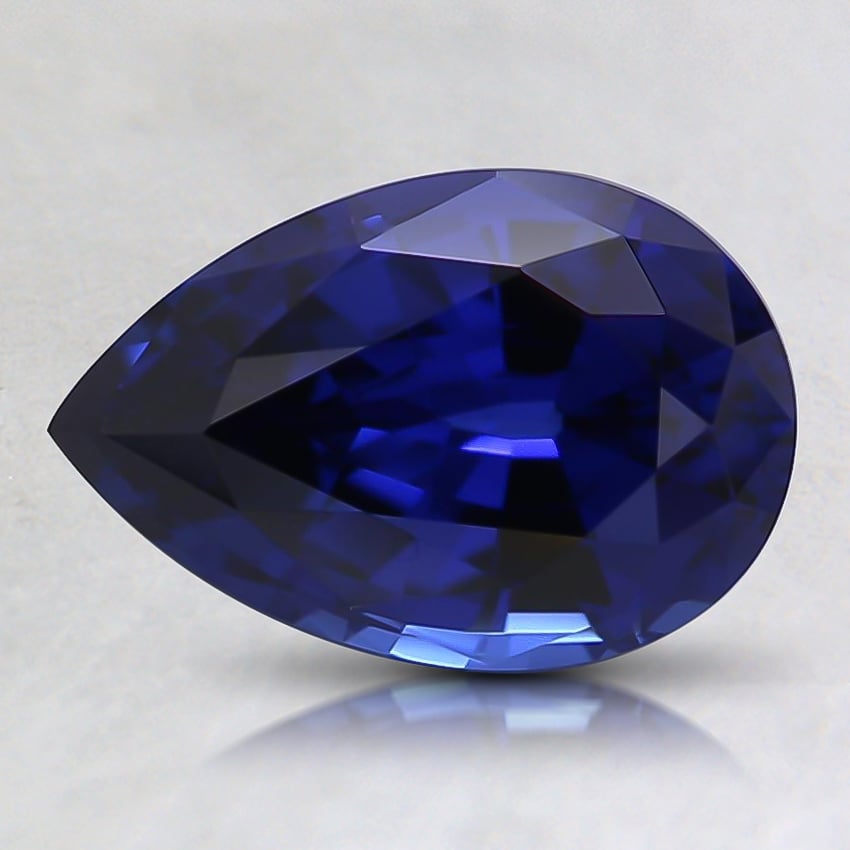 9x6mm Blue Pear Lab Created Sapphire
