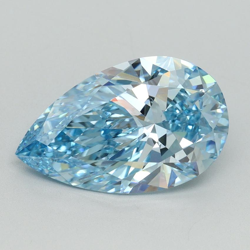 3.51 Ct. Fancy Vivid Blue Pear Lab Grown Diamond