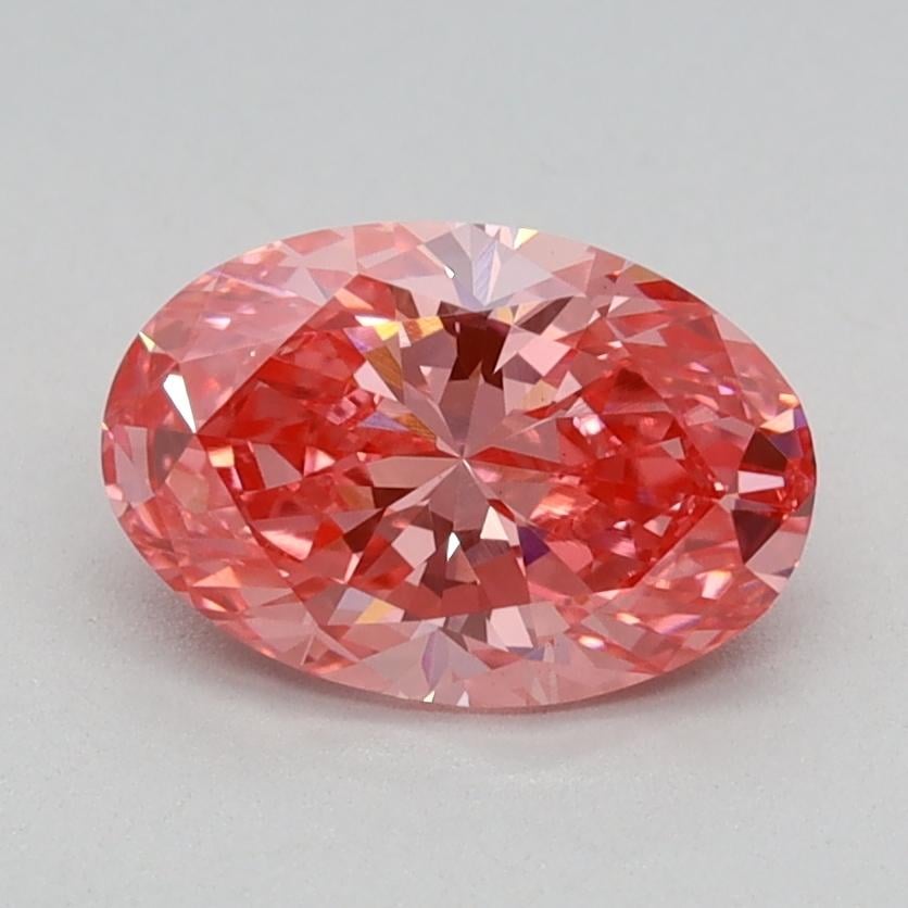 0.87 Ct. Fancy Vivid Pink Oval Lab Grown Diamond