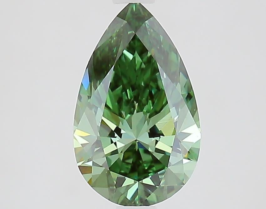 1.54 Ct. Fancy Vivid Green Pear Lab Grown Diamond