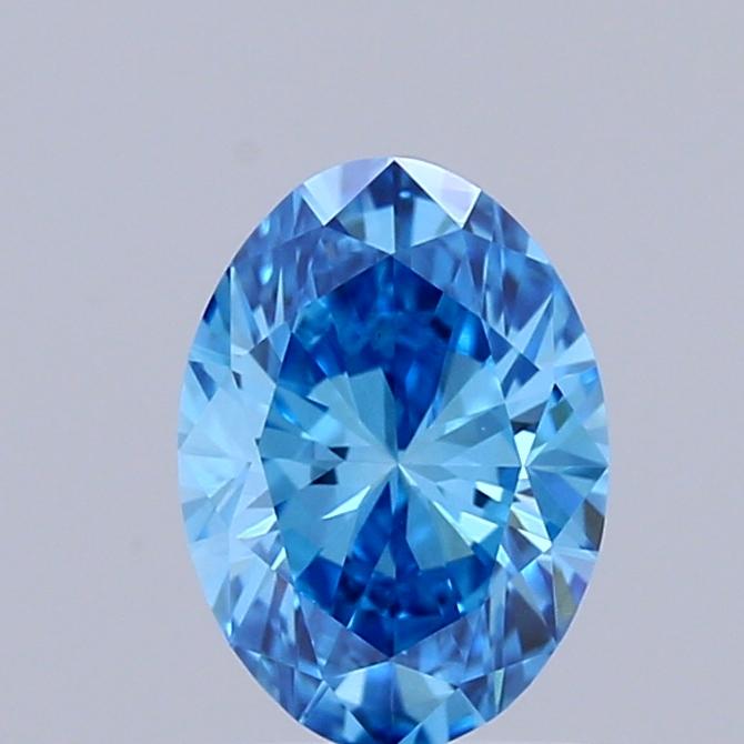 0.66 Ct. Fancy Vivid Blue Oval Lab Grown Diamond