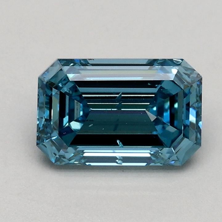 0.76 Ct. Fancy Intense Blue Emerald Lab Grown Diamond