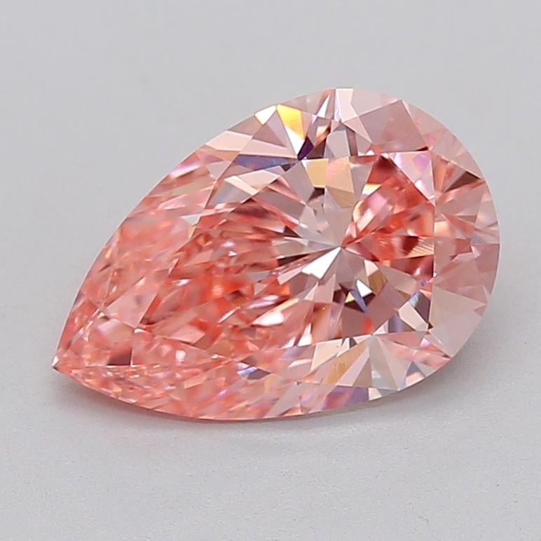 3.10 Ct. Fancy Vivid  Pink Pear Lab Grown Diamond