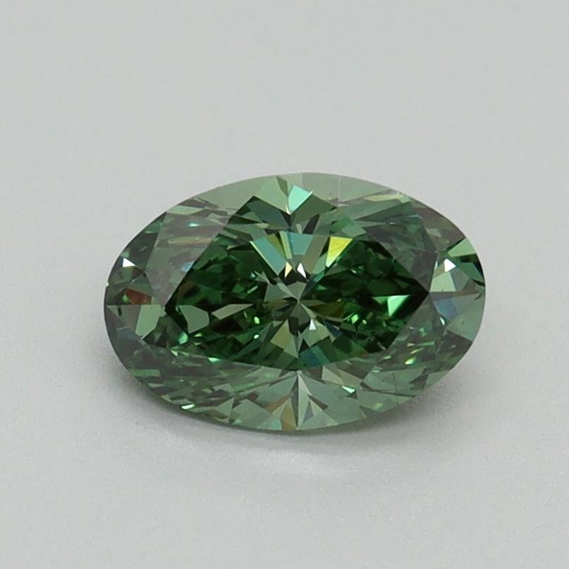0.80 Ct. Fancy Vivid Pacific Green Oval Lab Grown Diamond