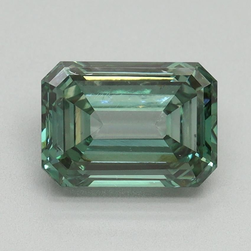 2.07 Ct. Fancy Vivid Pacific Green Emerald Lab Grown Diamond
