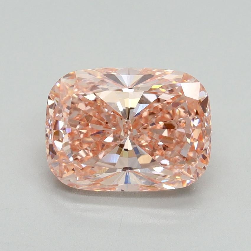 3.04 Ct. Fancy Vivid Pink Cushion Lab Grown Diamond