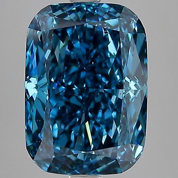 4.67 Ct. Fancy Vivid  Blue Cushion Lab Grown Diamond