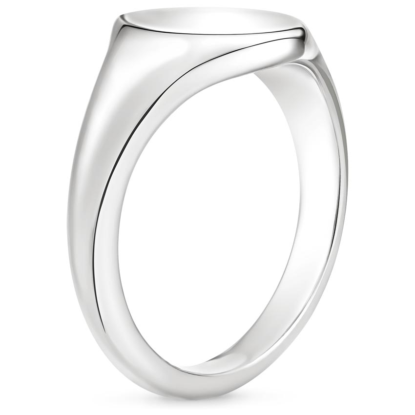 Classic Signet Ring in 18K White Gold