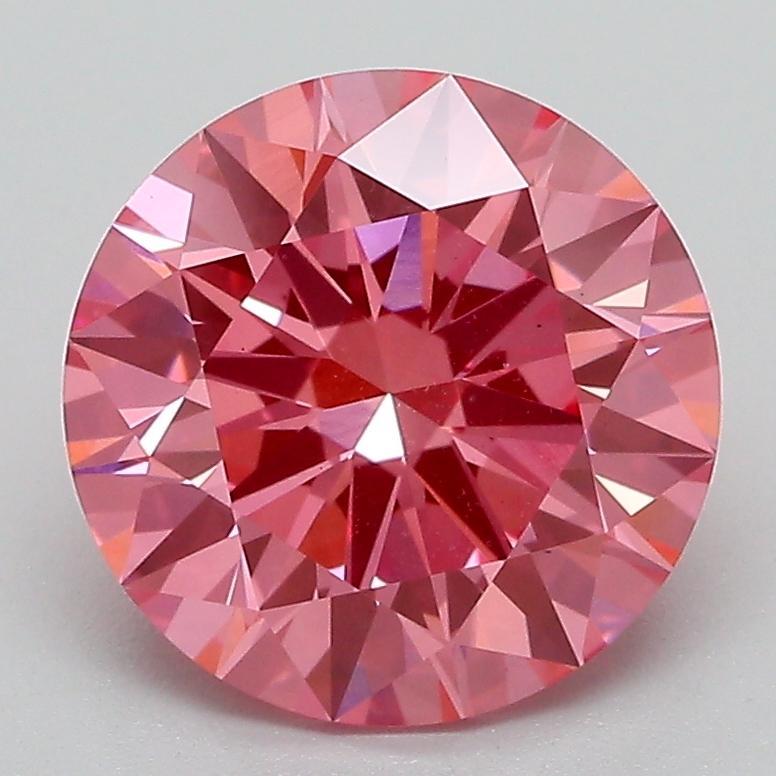 3.03 Ct. Fancy Vivid Pink Round Lab Grown Diamond