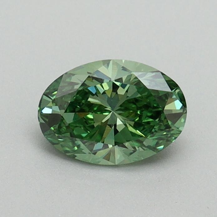 0.55 Ct. Fancy Vivid Green Oval Lab Grown Diamond