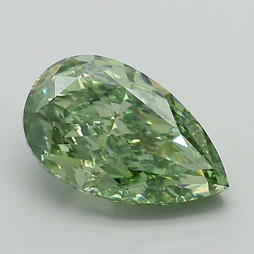 2.17 Ct. Fancy Vivid Green Pear Lab Grown Diamond