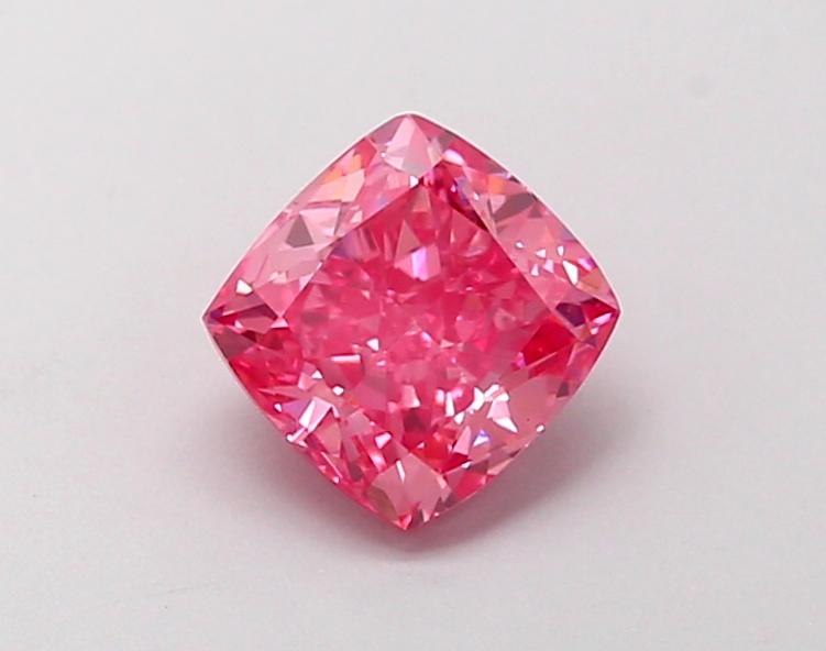 1.0 Ct. Fancy Vivid Pink Cushion Lab Grown Diamond