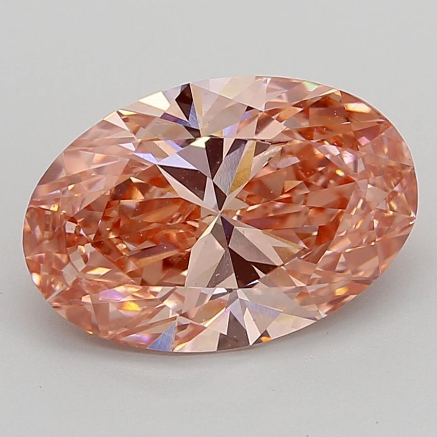 4.98 Ct. Fancy Vivid  Pink Oval Lab Grown Diamond