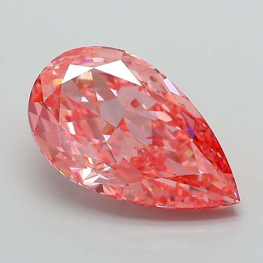 3.19 Ct. Fancy Vivid Pink Pear Lab Grown Diamond