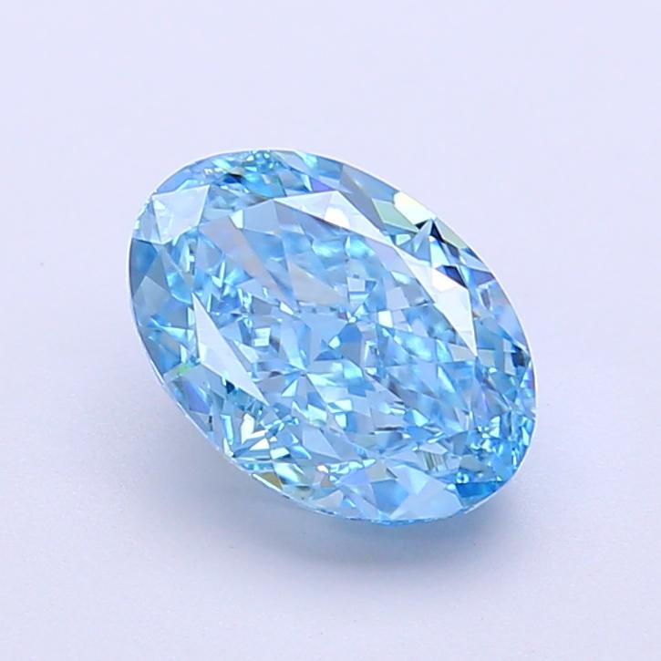 1.76 Ct. Fancy Vivid  Blue Oval Lab Grown Diamond