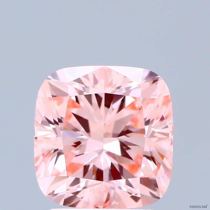 2.56 Ct. Fancy Intense Pink Cushion Lab Grown Diamond