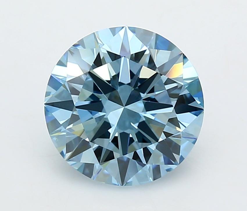 3.97 Ct. Fancy Vivid  Blue Round Lab Grown Diamond