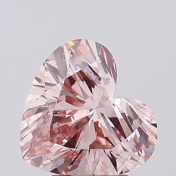 3.17 Ct. Fancy Intense  Pink Heart Lab Grown Diamond