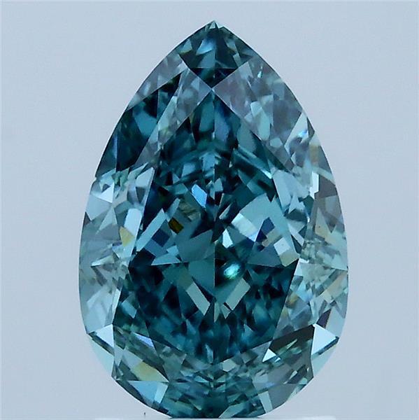2.05 Ct. Fancy Vivid Bluish Green Pear Lab Grown Diamond