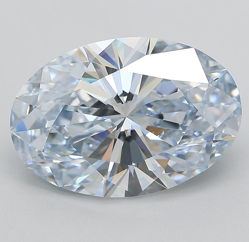 5.54 Ct. Fancy Light Blue Oval Lab Grown Diamond