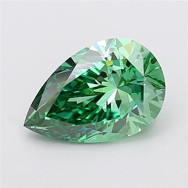 3.03 Ct. Fancy Vivid Green Pear Lab Grown Diamond