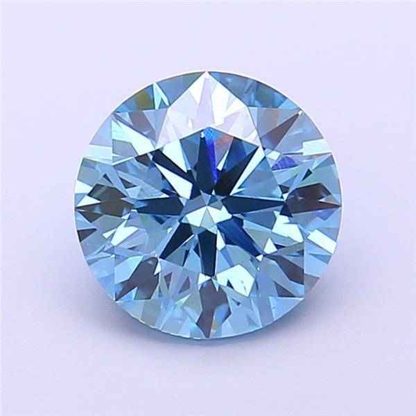 2.07 Ct. Fancy Vivid Blue Round Lab Grown Diamond