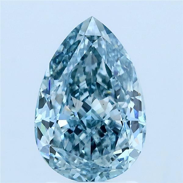 2.03 Ct. Fancy Intense Greenish Blue Pear Lab Grown Diamond