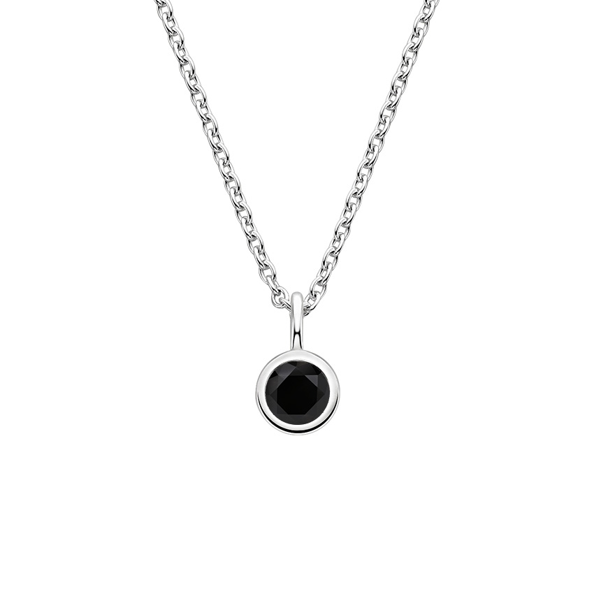 Black Diamond Bezel Pendant | Dewdrop | Brilliant Earth