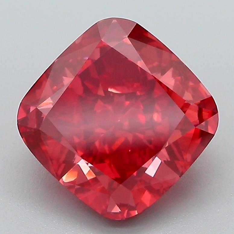 3.10 Ct. Fancy Vivid Pink Cushion Lab Grown Diamond