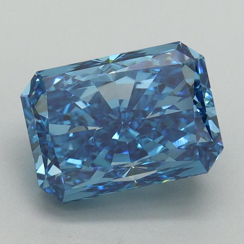 3.08 Ct. Fancy Vivid Blue Radiant Lab Grown Diamond