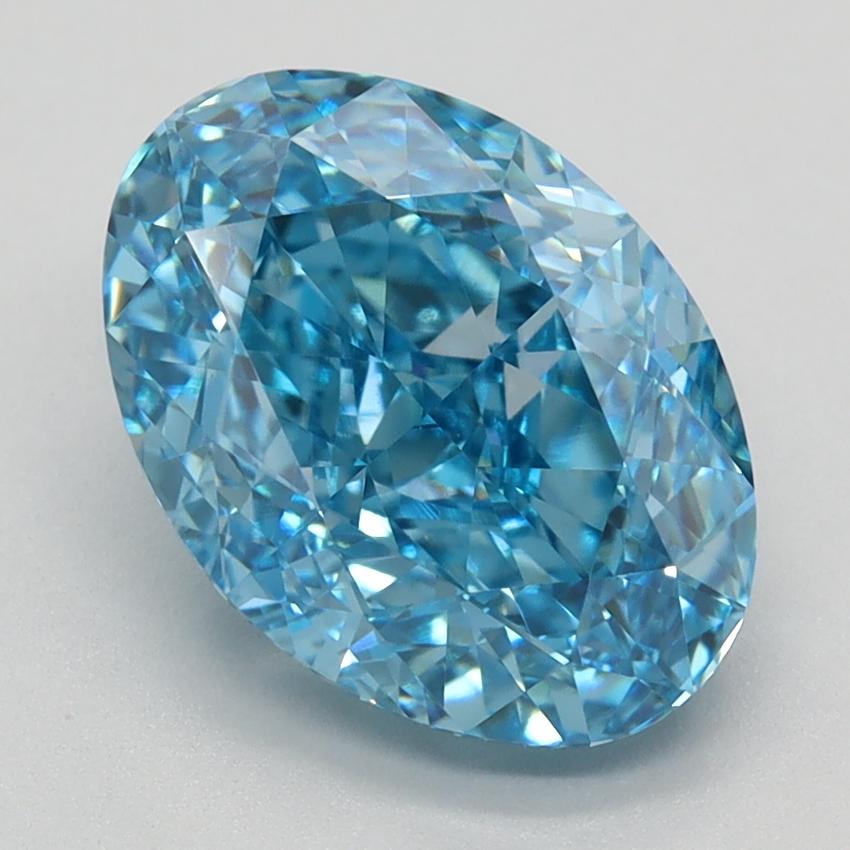 3.19 Ct. Fancy Vivid Blue Oval Lab Grown Diamond