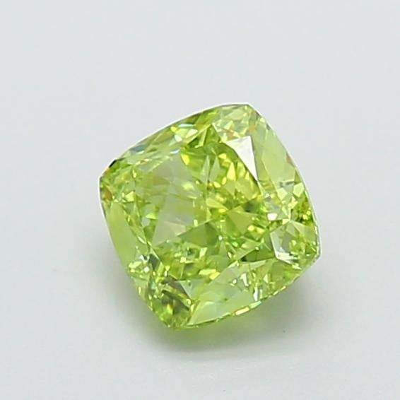1.24 Ct. Fancy Vivid Green Cushion Lab Grown Diamond