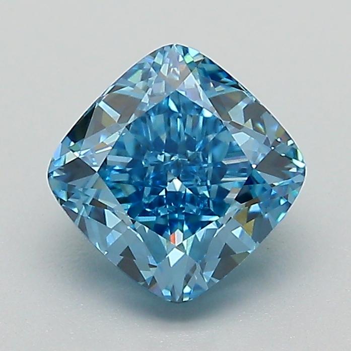 1.53 Ct. Fancy Vivid Blue Cushion Lab Grown Diamond