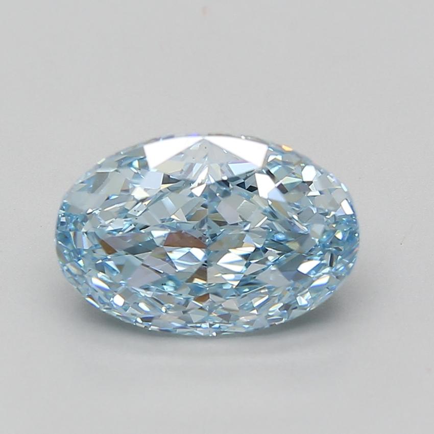 4.06 Ct. Fancy Vivid Blue Oval Lab Grown Diamond