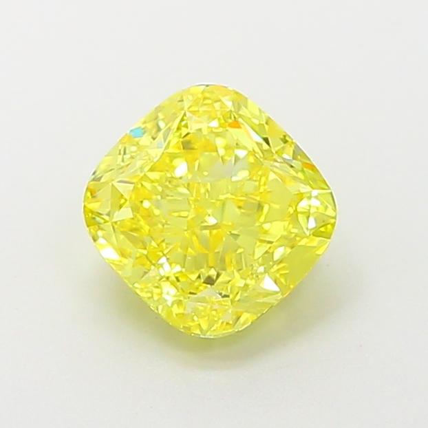 1.45 Ct. Fancy Vivid  Yellow Cushion Lab Grown Diamond