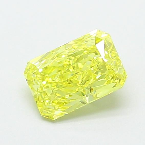 0.91 Ct. Fancy Vivid  Yellow Radiant Lab Grown Diamond
