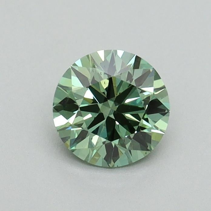 0.53 Ct. Fancy Vivid Pacific Green Round Lab Grown Diamond