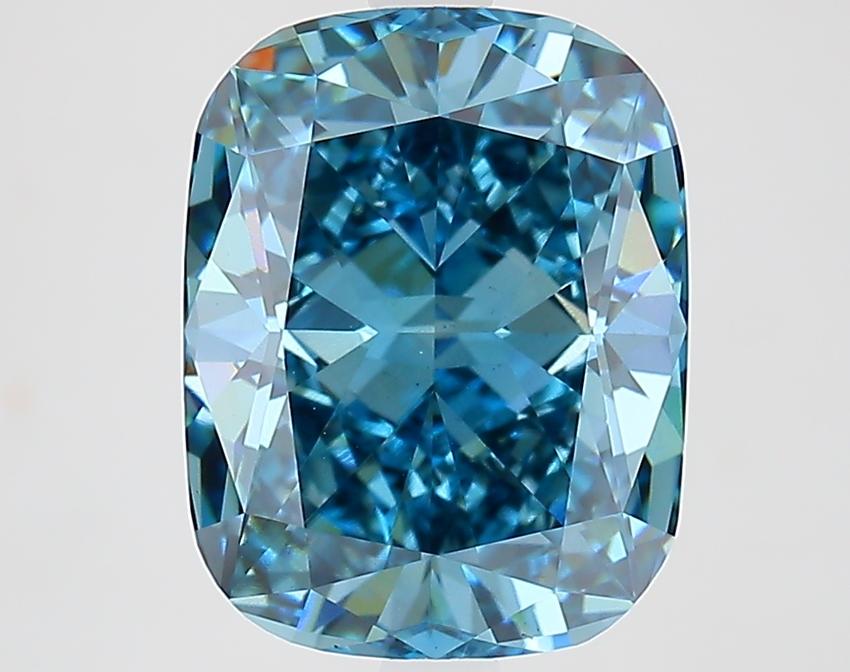 4.32 Ct. Fancy Vivid Blue Cushion Lab Grown Diamond