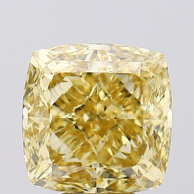7.11 Ct. Fancy Intense Yellow Cushion Lab Grown Diamond