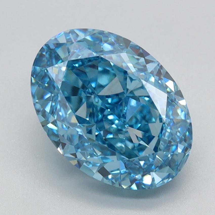 2.66 Ct. Fancy Vivid Blue Oval Lab Grown Diamond