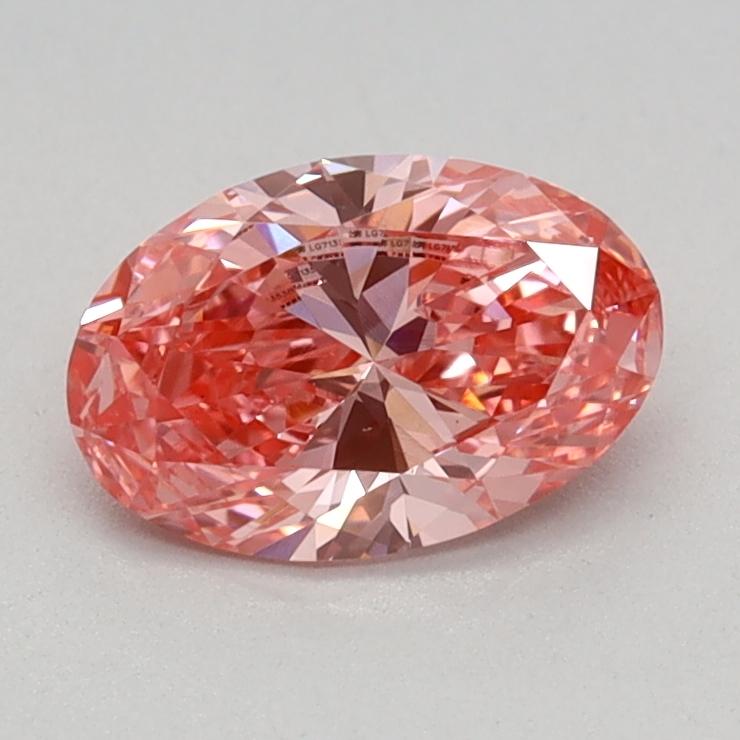 0.61 Ct. Fancy Vivid Pink Oval Lab Grown Diamond