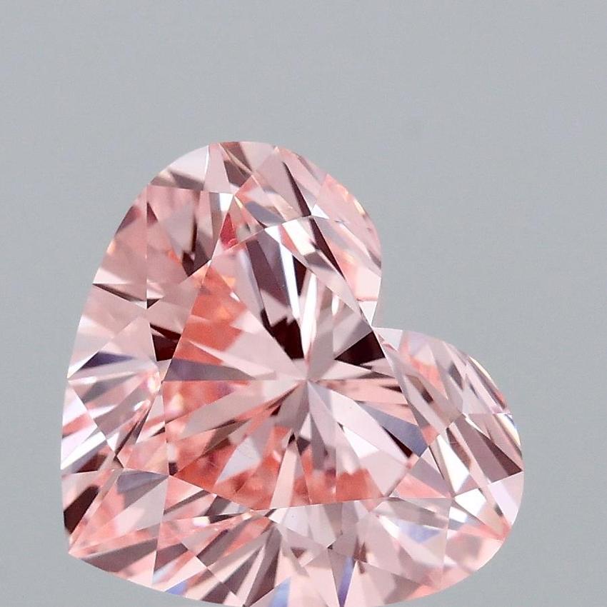 3.04 Ct. Fancy Vivid Pink Heart Lab Grown Diamond