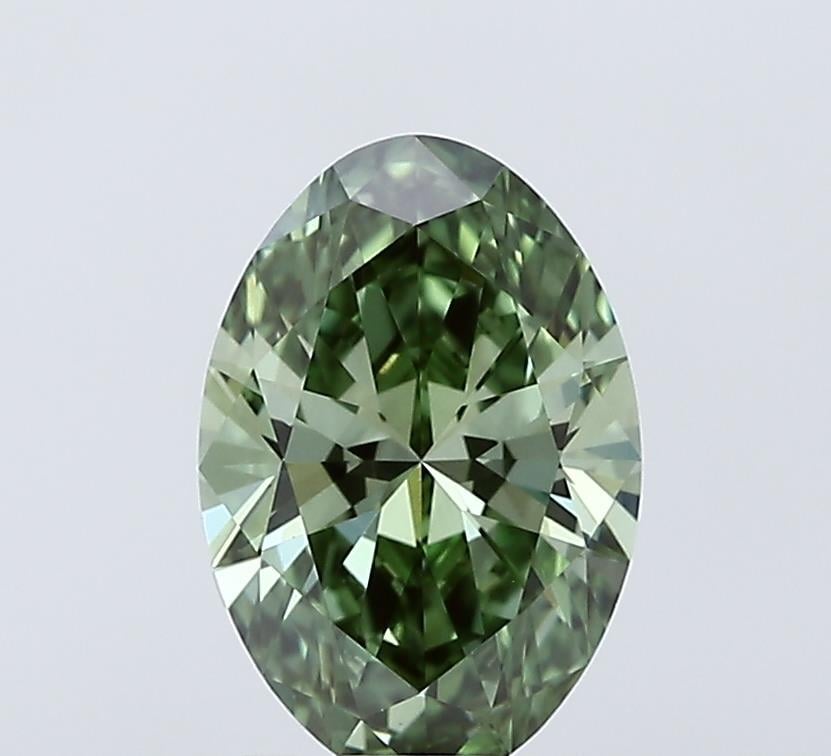 1.59 Ct. Fancy Vivid Green Oval Lab Grown Diamond