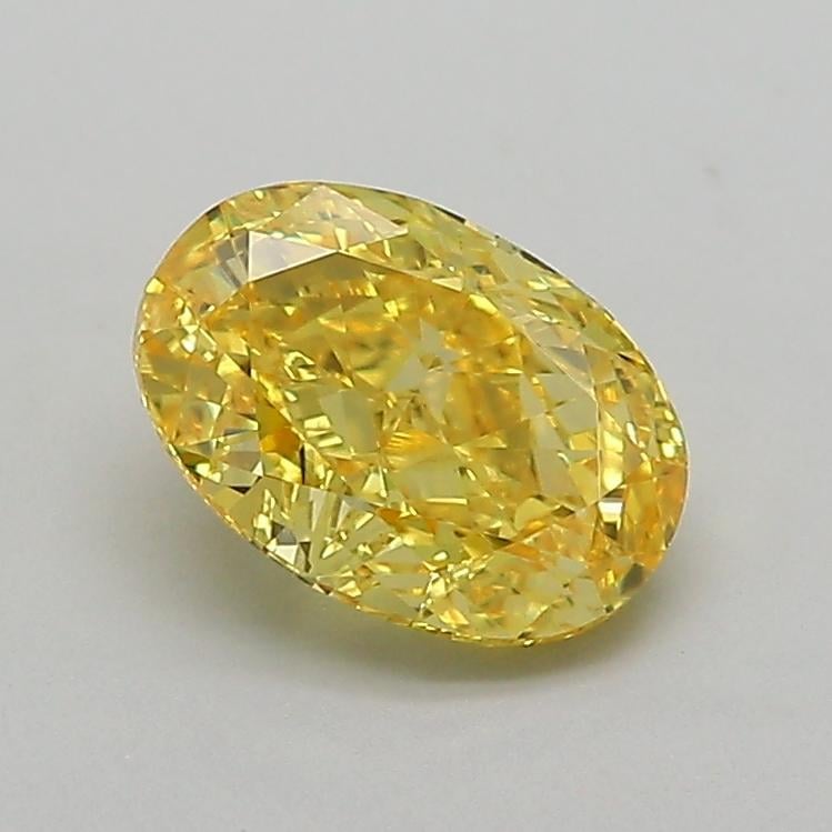 1.55 Ct. Fancy Vivid  Yellow Oval Lab Grown Diamond