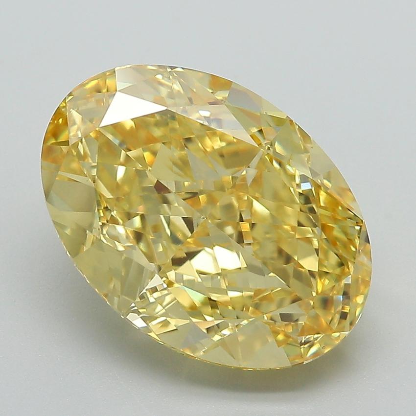 7.02 Ct. Fancy Vivid  Yellow Oval Lab Grown Diamond