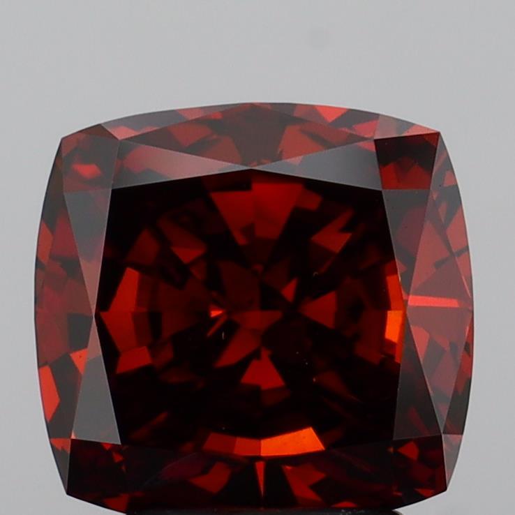 3.25 Ct. Fancy Deep Brownish Orange Cushion Lab Grown Diamond