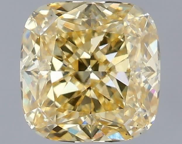 1.08 Ct. Fancy Intense Yellow Cushion Lab Grown Diamond