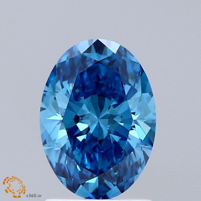 1.57 Ct. Fancy Vivid Blue Oval Lab Grown Diamond