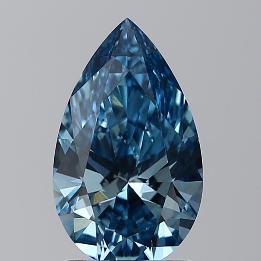 1.51 Ct. Fancy Vivid Blue Pear Lab Grown Diamond