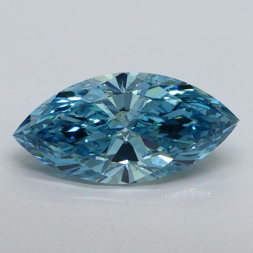2.27 Ct. Fancy Vivid Malibu Blue Marquise Lab Grown Diamond